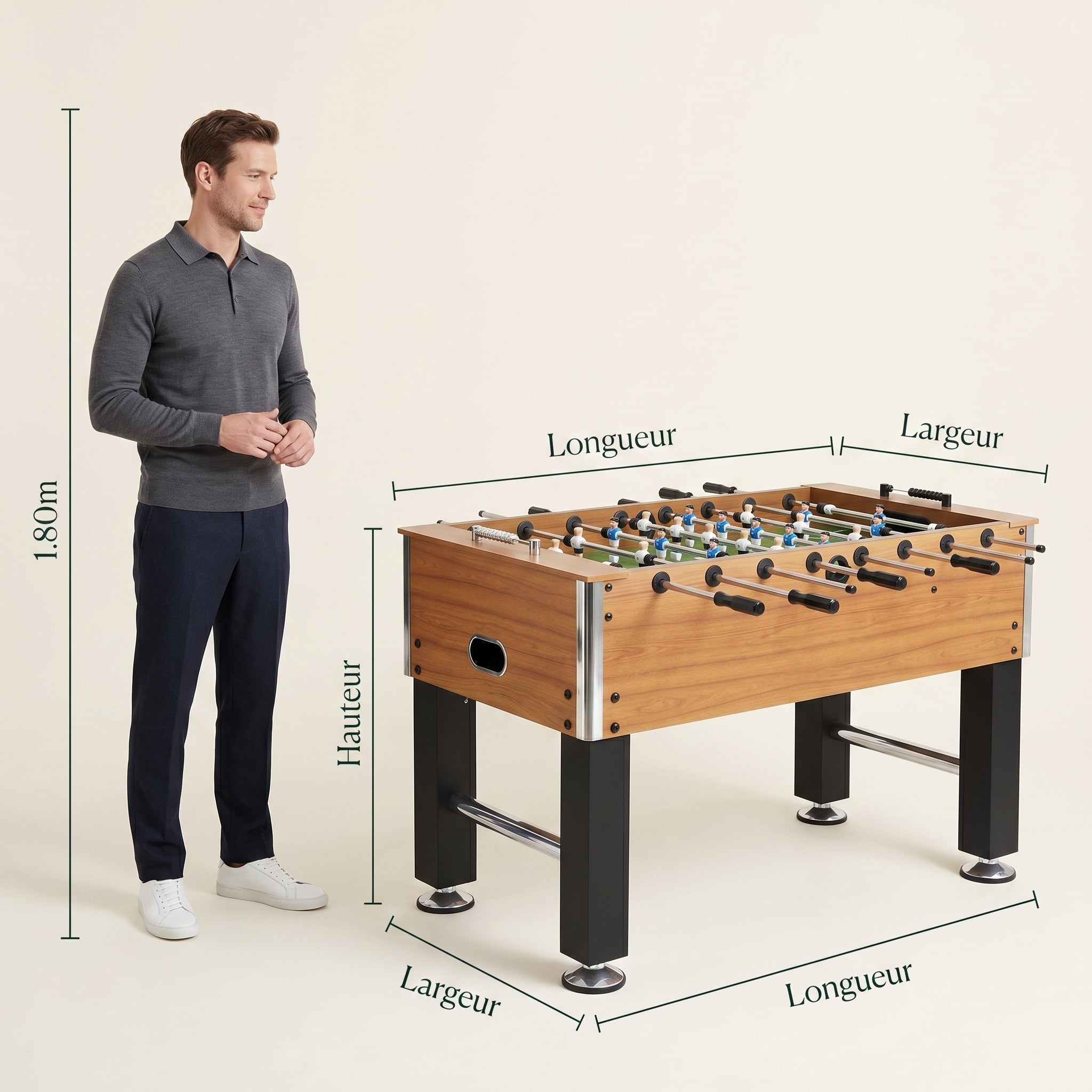 Le Comptoir, baby-foot bois et chrome