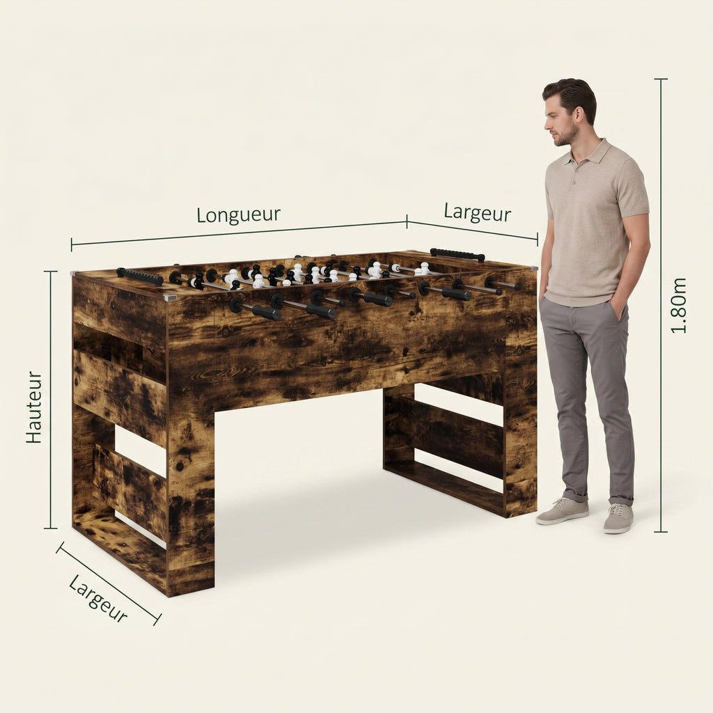 Le Cognac, baby-foot console chêne fumé