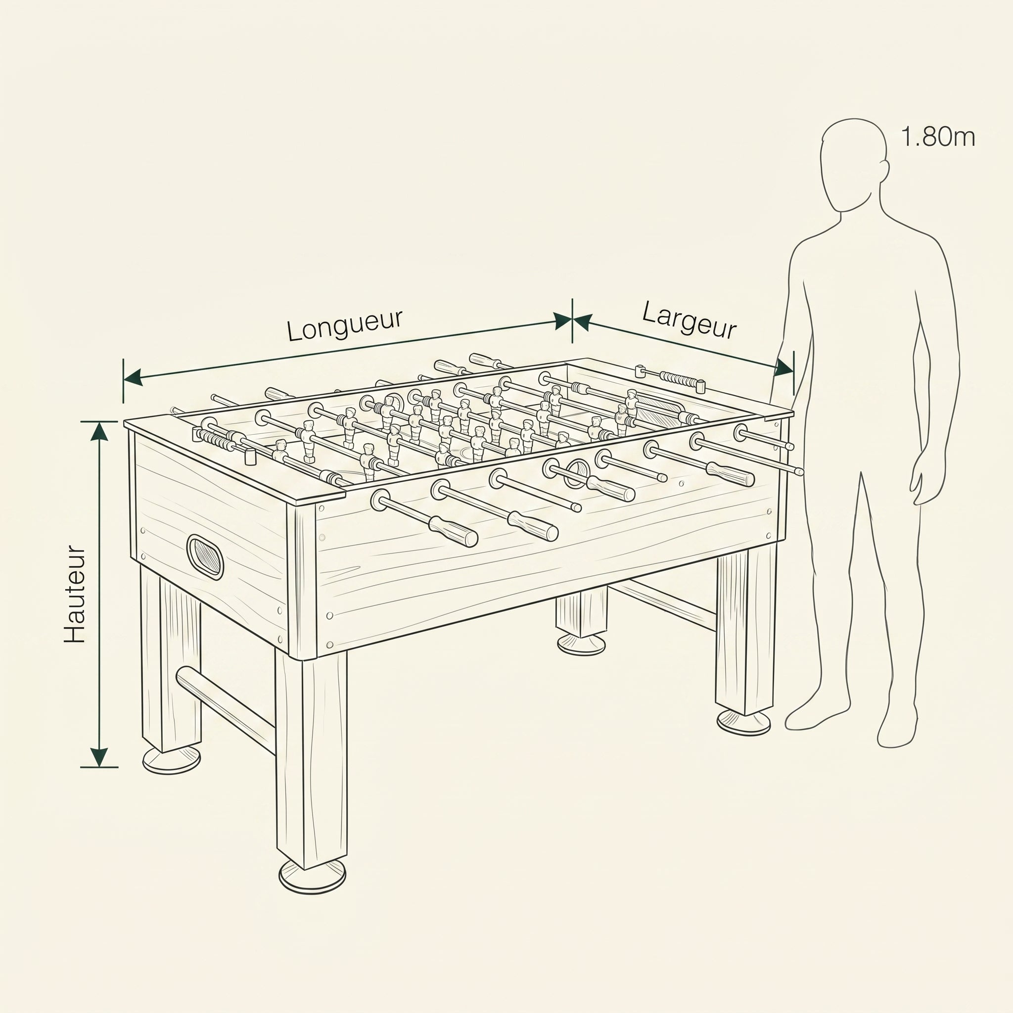 L'Établi, baby-foot marron