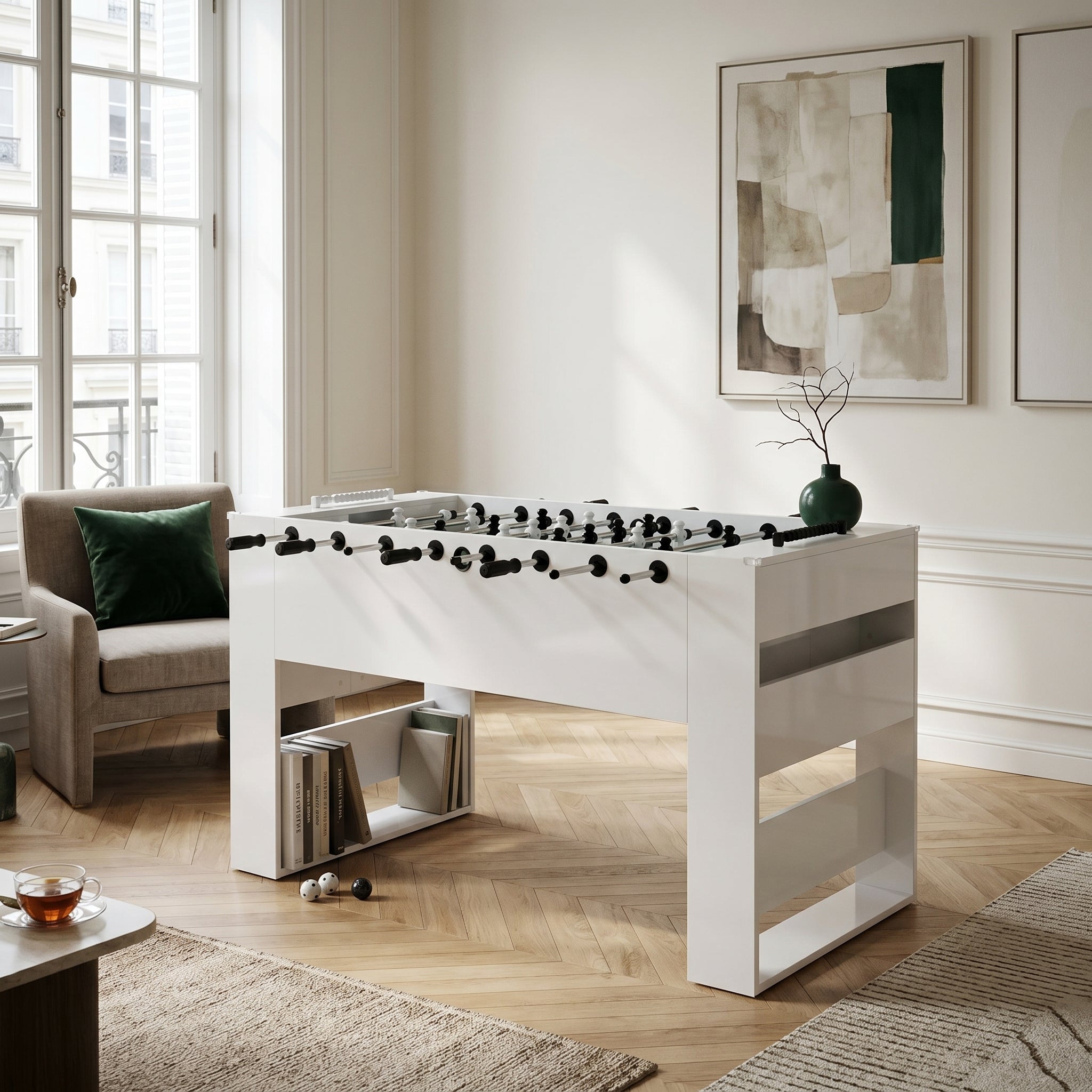 L'Épure, baby-foot console blanc