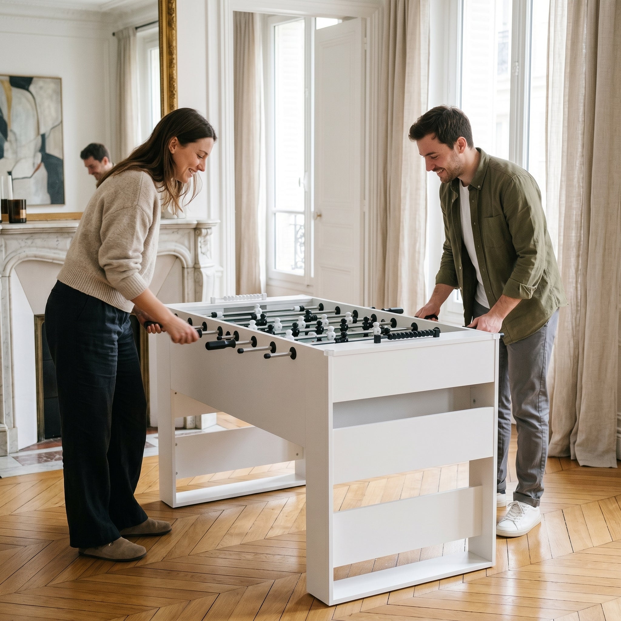 L'Épure, baby-foot console blanc