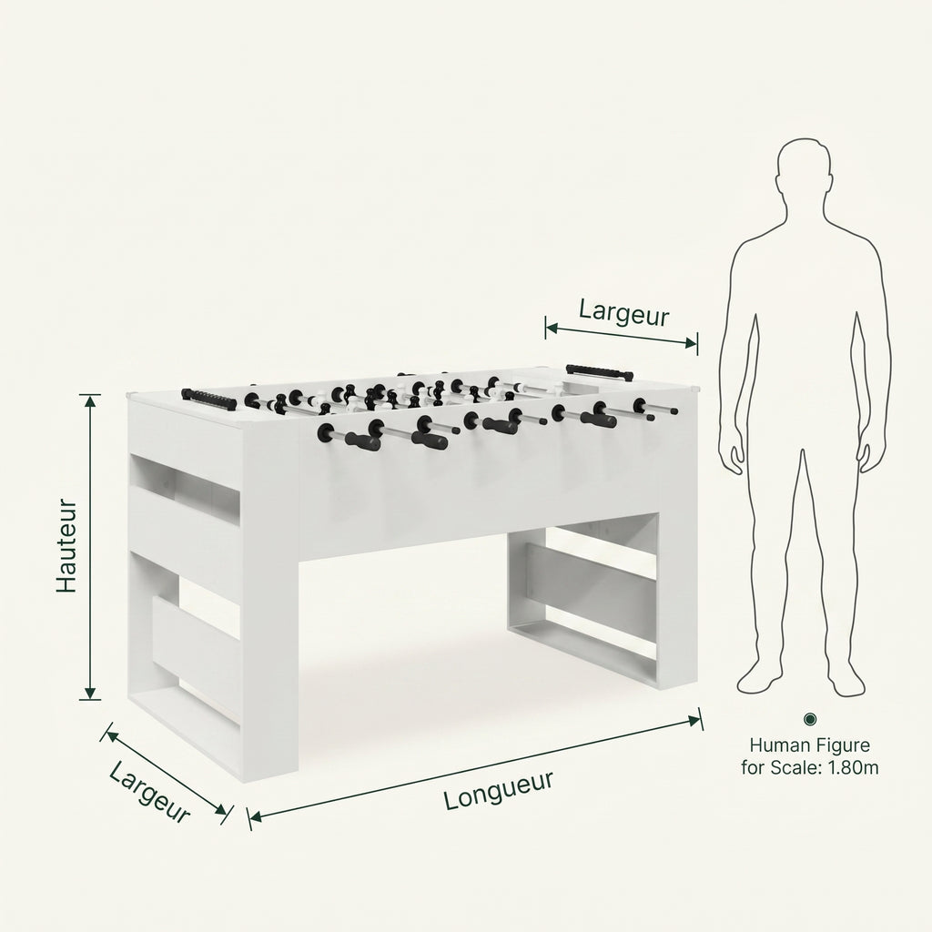 L'Épure, baby-foot console blanc